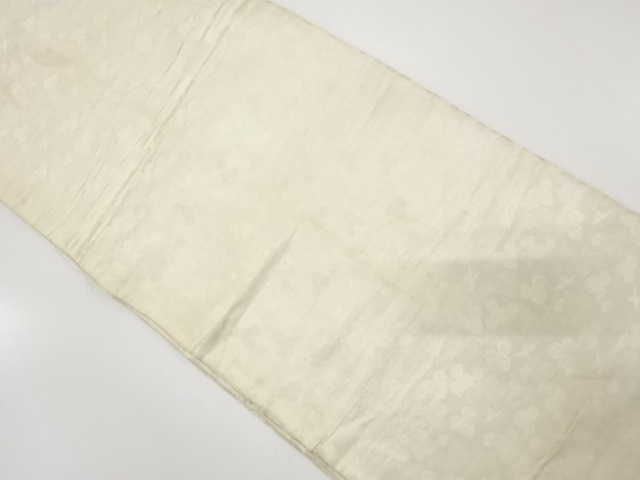 JAPANESE KIMONO / ANTIQUE MARU OBI FOR BRIDES / SILK / WOVEN CRANE